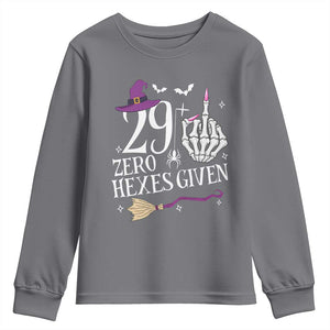 30th Birthday Halloween Youth Sweatshirt 29 Plus Middle Finger Zero Hexes Given Gift For Women TS14 Charcoal Print Your Wear