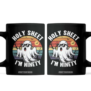 90th Birthday Halloween Ghost Coffee Mug Holy Sheet I'm Ninety