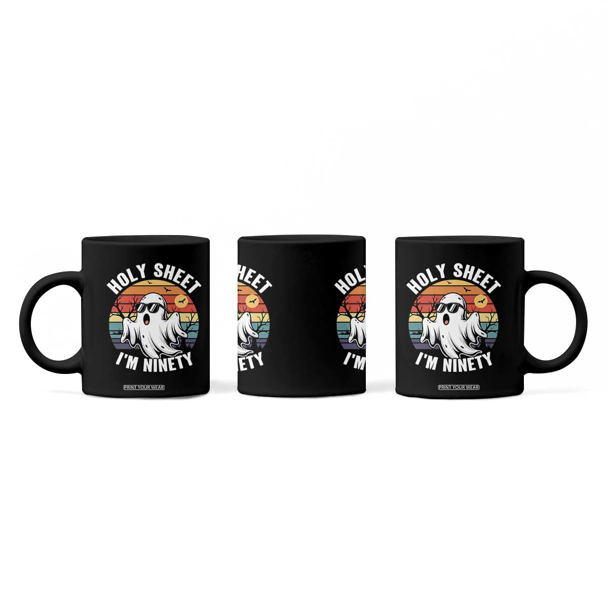 90th Birthday Halloween Ghost Coffee Mug Holy Sheet I'm Ninety