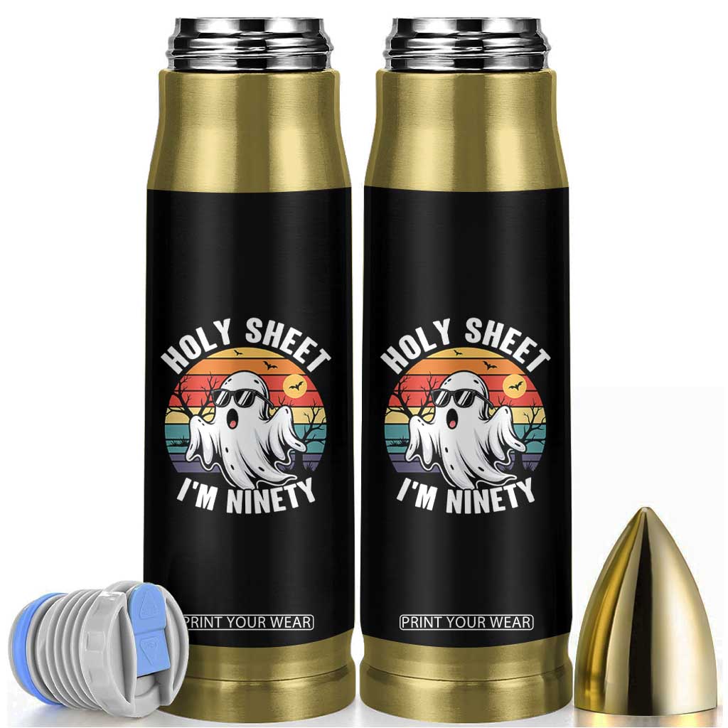 90th Birthday Halloween Ghost Bullet Tumbler Holy Sheet I'm Ninety TS14 Black Print Your Wear