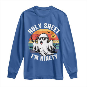 90th Birthday Halloween Ghost Long Sleeve Shirt Holy Sheet I'm Ninety