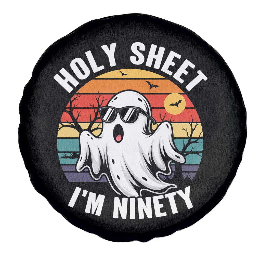 90th Birthday Halloween Ghost Spare Tire Cover Holy Sheet I'm Ninety TS14 Print Your Wear