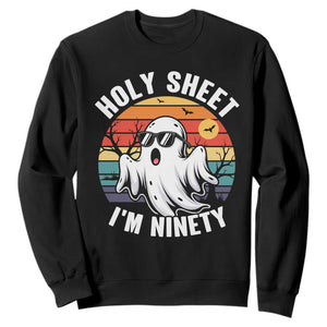90th Birthday Halloween Ghost Sweatshirt Holy Sheet I'm Ninety