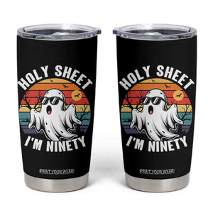 90th Birthday Halloween Ghost Tumbler Cup Holy Sheet I'm Ninety