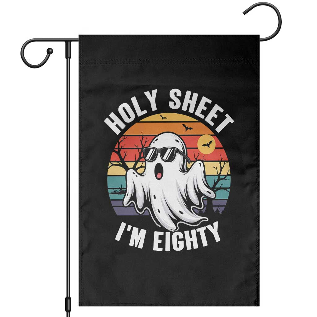 80th Birthday Halloween Ghost Garden Flag Holy Sheet I'm Eighty TS14 Black Print Your Wear