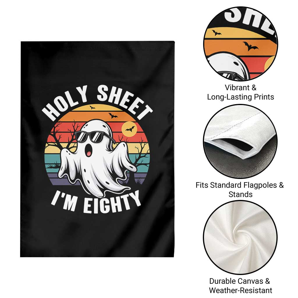 80th Birthday Halloween Ghost Garden Flag Holy Sheet I'm Eighty