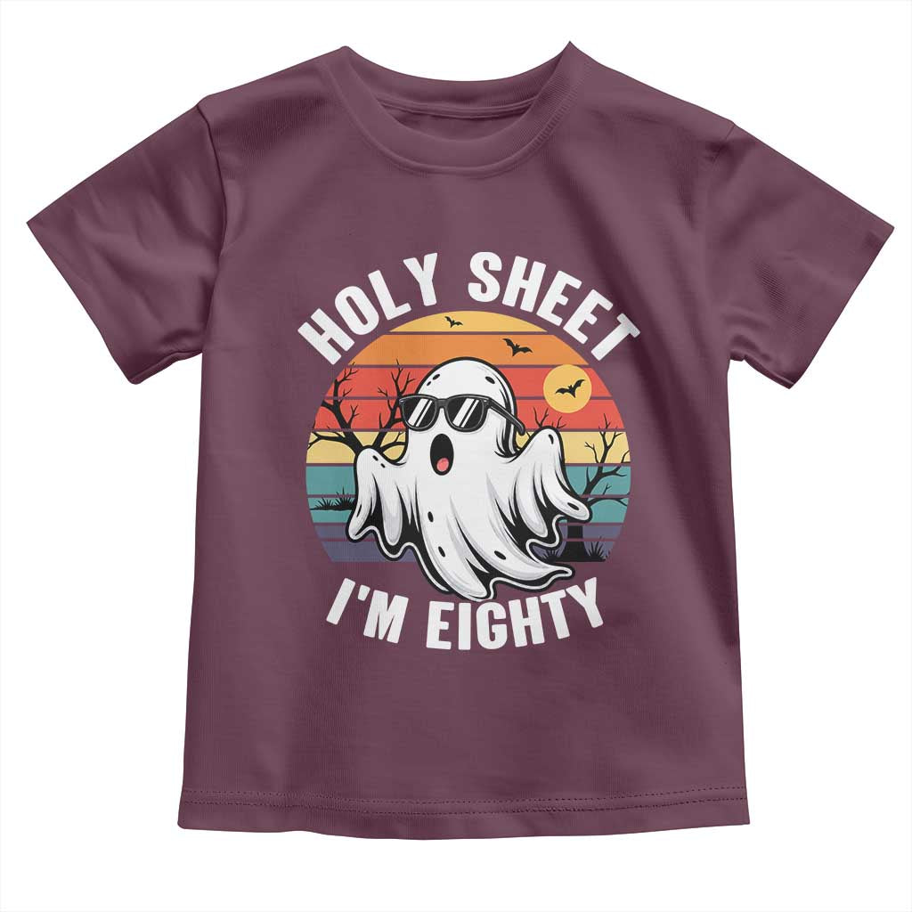 80th Birthday Halloween Ghost Toddler T Shirt Holy Sheet I'm Eighty