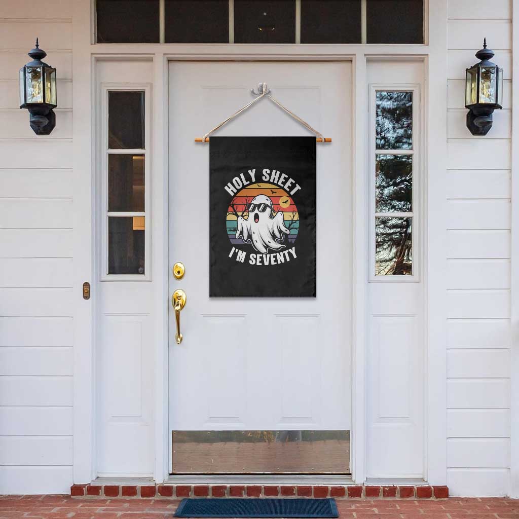 70th Birthday Halloween Ghost Garden Flag Holy Sheet I'm Seventy