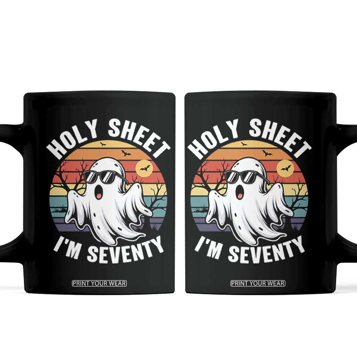 70th Birthday Halloween Ghost Coffee Mug Holy Sheet I'm Seventy