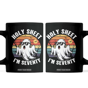 70th Birthday Halloween Ghost Coffee Mug Holy Sheet I'm Seventy