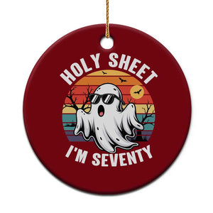 70th Birthday Halloween Ghost Ceramic Ornament Holy Sheet I'm Seventy