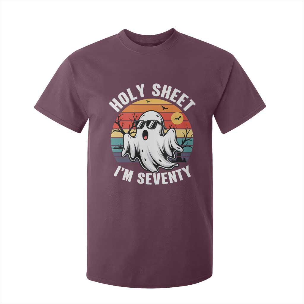 70th Birthday Halloween Ghost T Shirt For Kid Holy Sheet I'm Seventy