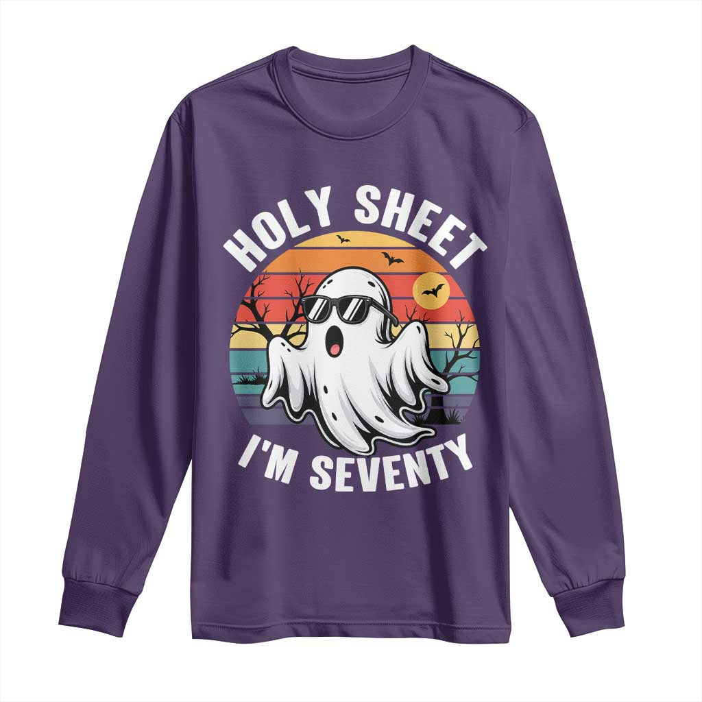 70th Birthday Halloween Ghost Long Sleeve Shirt Holy Sheet I'm Seventy