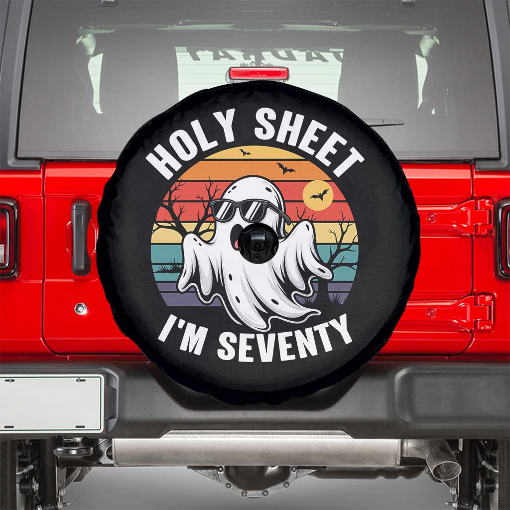 70th Birthday Halloween Ghost Spare Tire Cover Holy Sheet I'm Seventy TS14 Black Print Your Wear
