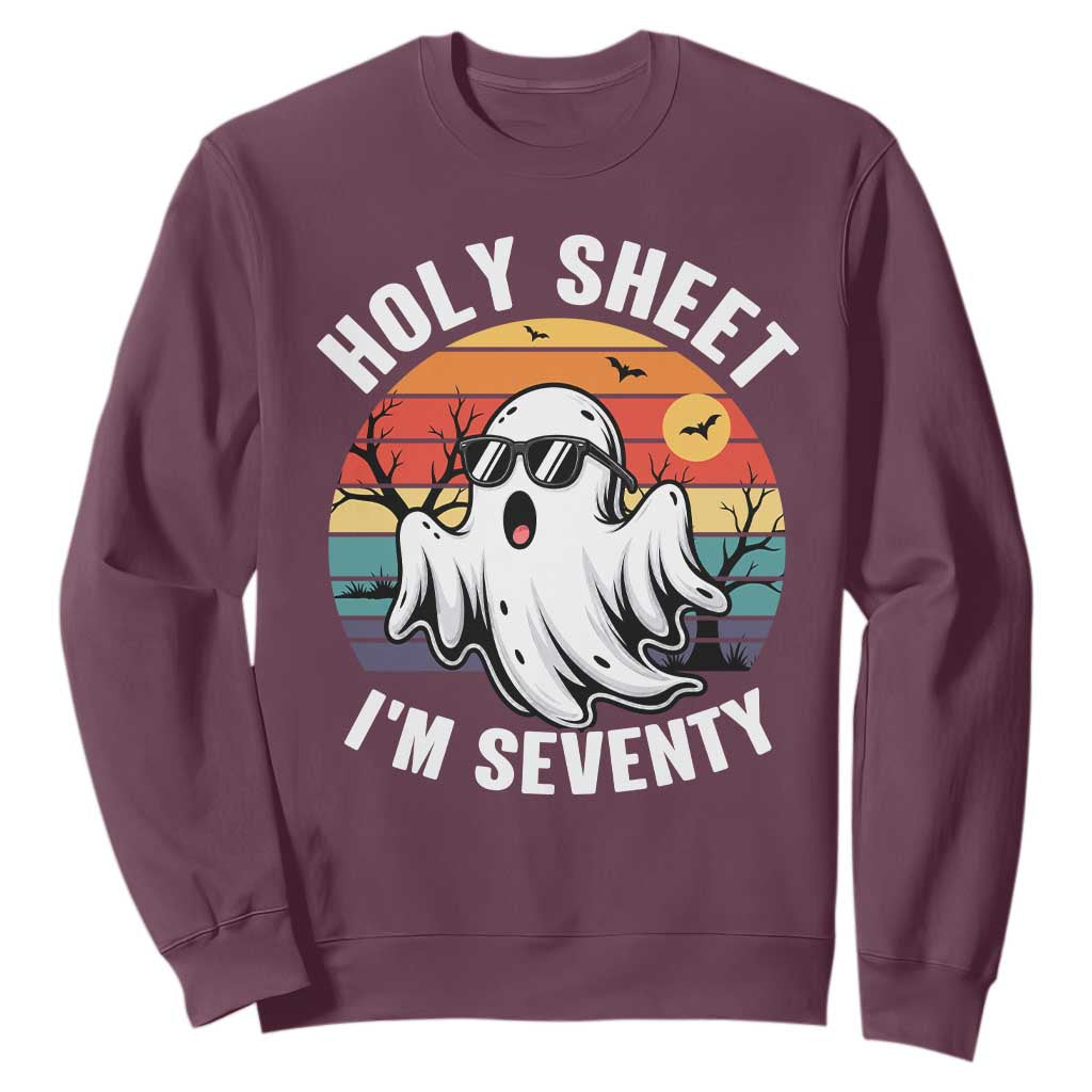70th Birthday Halloween Ghost Sweatshirt Holy Sheet I'm Seventy