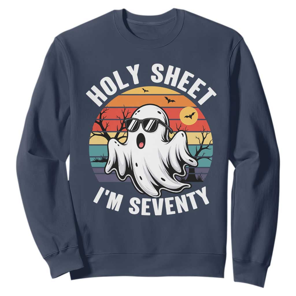 70th Birthday Halloween Ghost Sweatshirt Holy Sheet I'm Seventy
