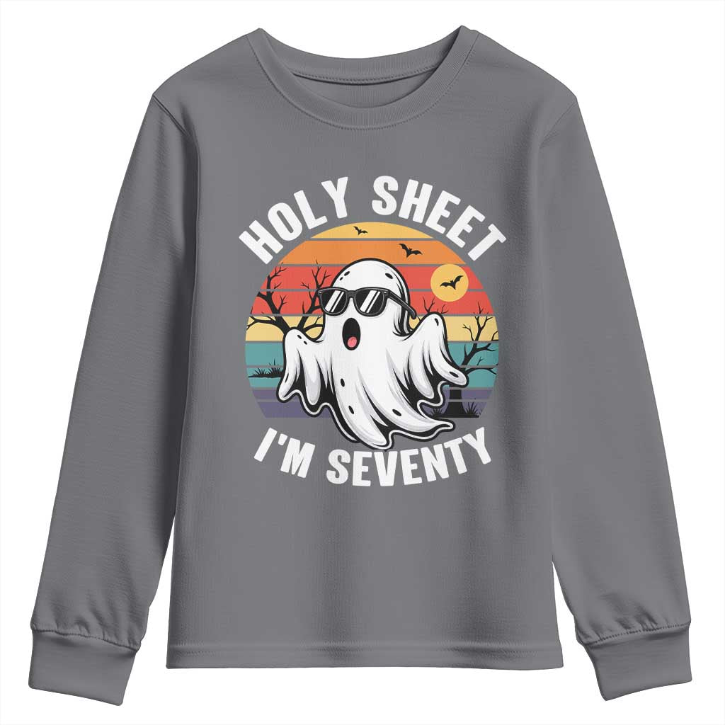 70th Birthday Halloween Ghost Youth Sweatshirt Holy Sheet I'm Seventy