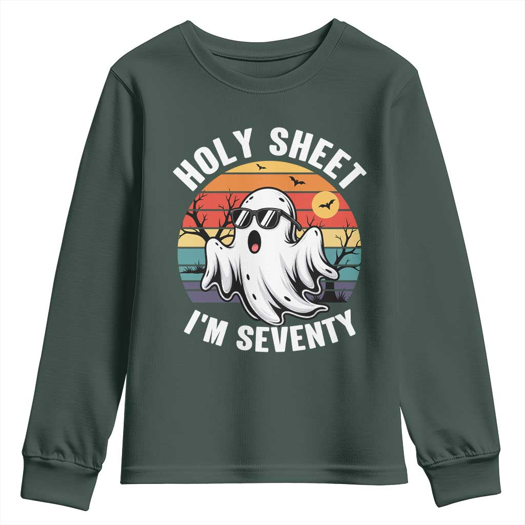 70th Birthday Halloween Ghost Youth Sweatshirt Holy Sheet I'm Seventy