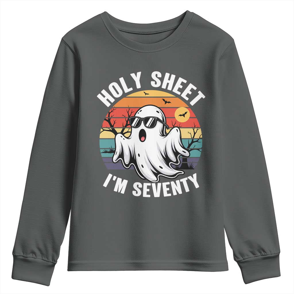 70th Birthday Halloween Ghost Youth Sweatshirt Holy Sheet I'm Seventy