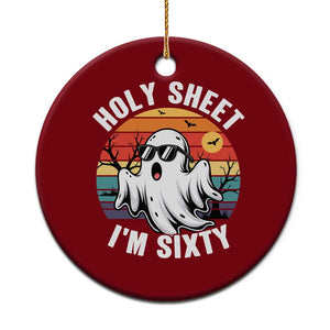 60th Birthday Halloween Ghost Ceramic Ornament Holy Sheet I'm Sixty