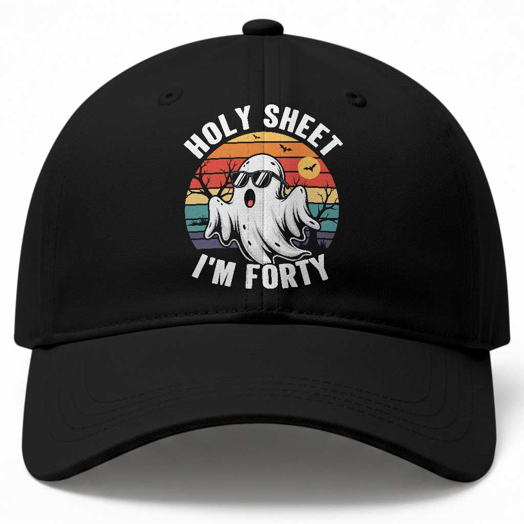 40th Birthday Halloween Ghost Baseball Cap Holy Sheet I'm Forty