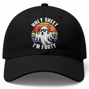 40th Birthday Halloween Ghost Baseball Cap Holy Sheet I'm Forty