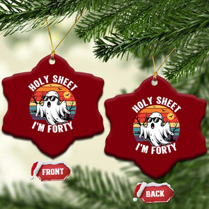 40th Birthday Halloween Ghost Ceramic Ornament Holy Sheet I'm Forty