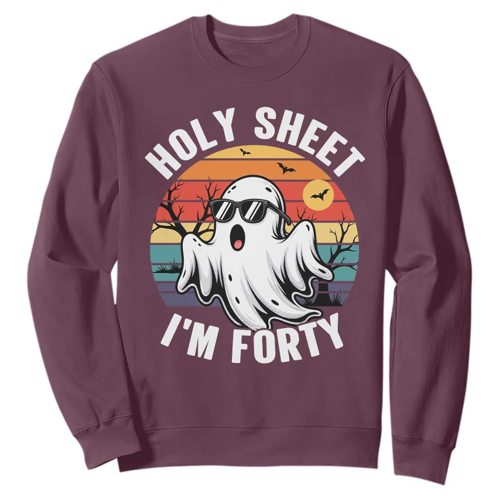 40th Birthday Halloween Ghost Sweatshirt Holy Sheet I'm Forty