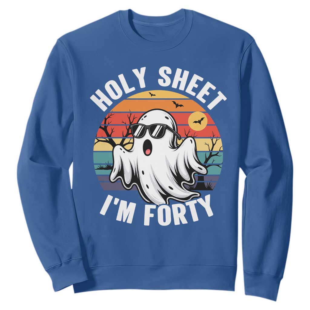 40th Birthday Halloween Ghost Sweatshirt Holy Sheet I'm Forty