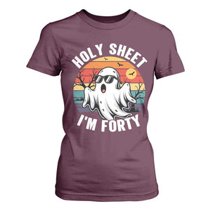 40th Birthday Halloween Ghost T Shirt For Women Holy Sheet I'm Forty