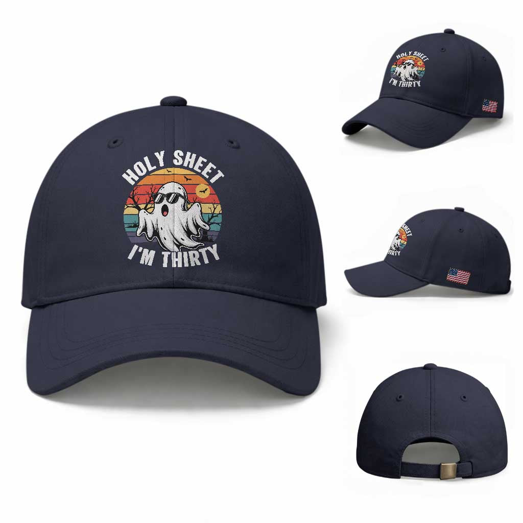 30th Birthday Halloween Ghost Baseball Cap Holy Sheet I'm Thirty