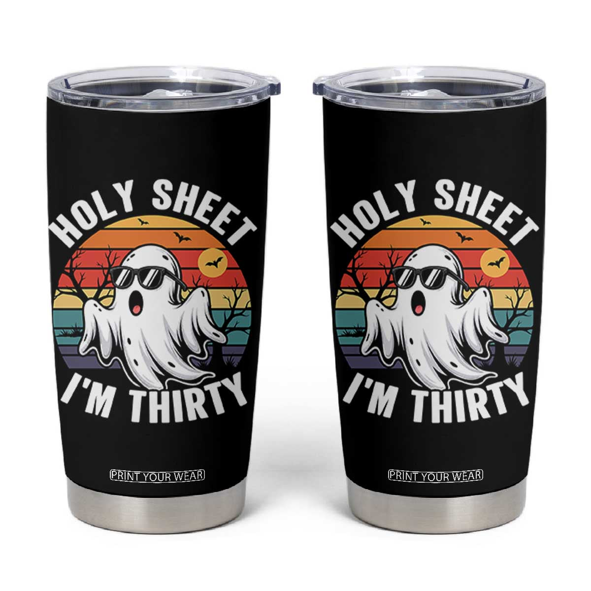 30th Birthday Halloween Ghost Tumbler Cup Holy Sheet I'm Thirty