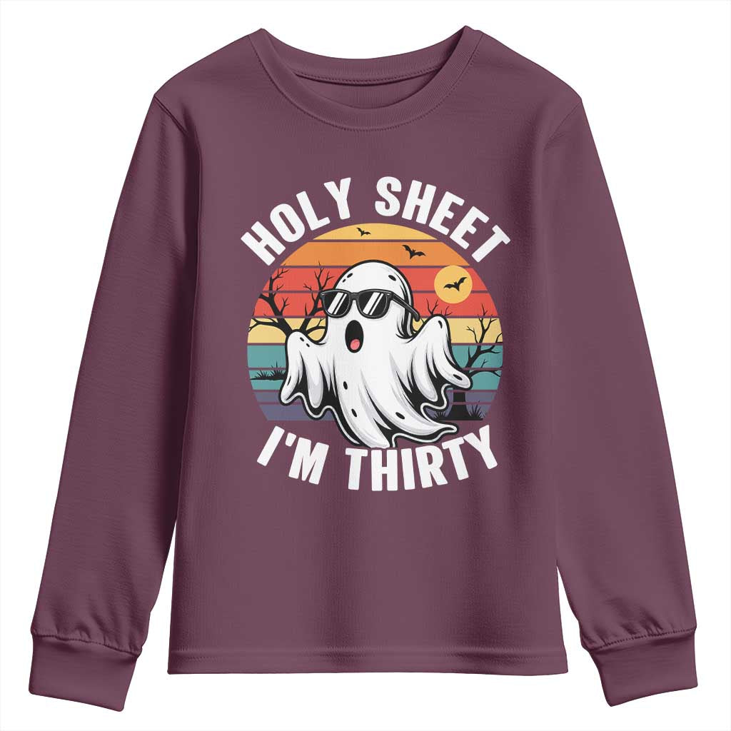 30th Birthday Halloween Ghost Youth Sweatshirt Holy Sheet I'm Thirty