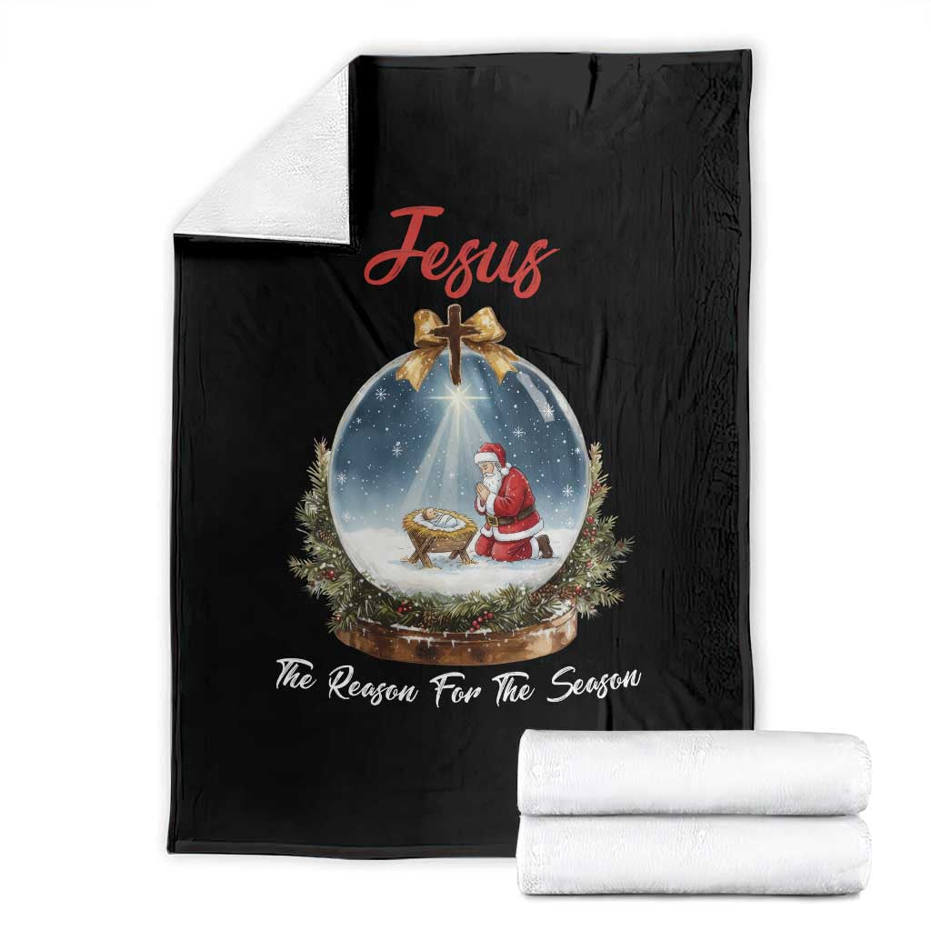 Jesus Santa Christmas Throw Blanket The Reason For The Season TS14 Black Print Your Wear