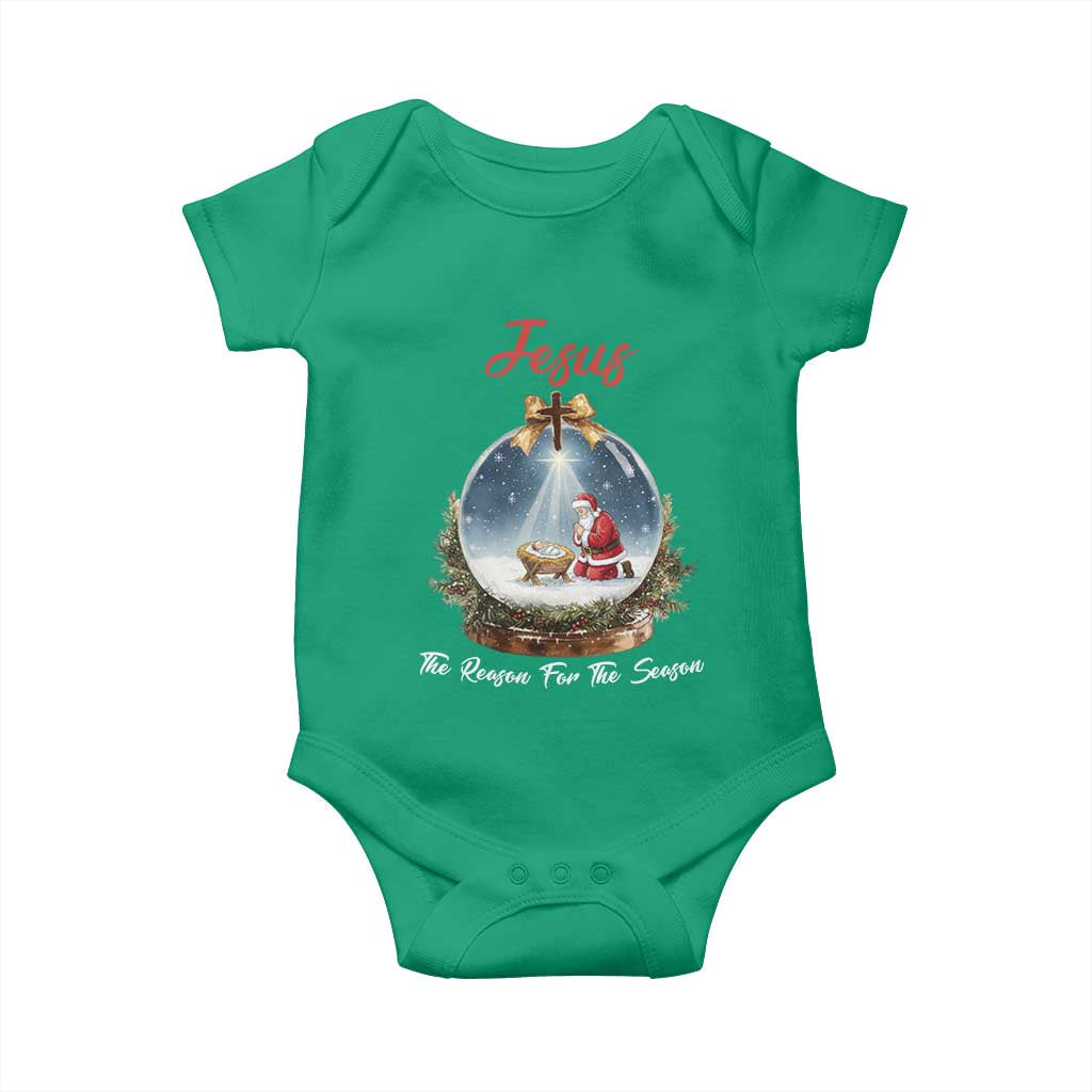 Jesus Santa Christmas Baby Onesie The Reason For The Season TS14 Irish Green Print Your Wear