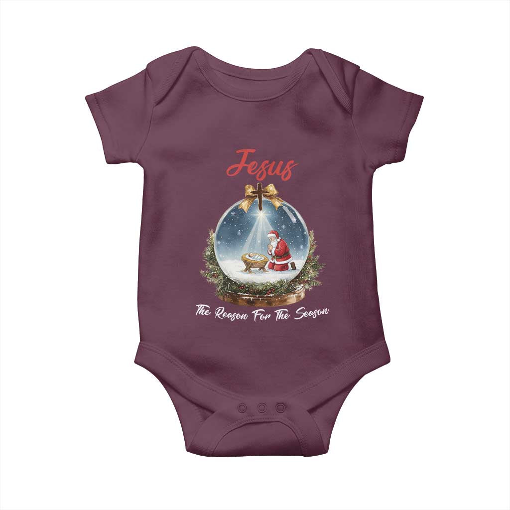 Jesus Santa Christmas Baby Onesie The Reason For The Season TS14 Maroon Print Your Wear