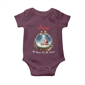 Jesus Santa Christmas Baby Onesie The Reason For The Season TS14 Maroon Print Your Wear