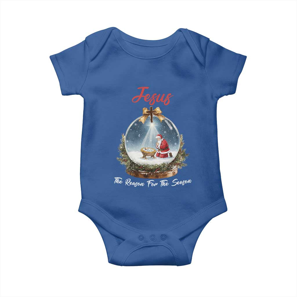 Jesus Santa Christmas Baby Onesie The Reason For The Season TS14 Royal Blue Print Your Wear