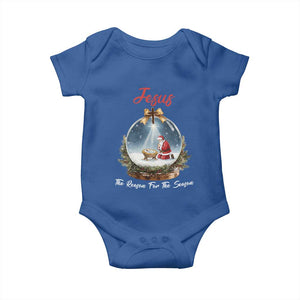 Jesus Santa Christmas Baby Onesie The Reason For The Season TS14 Royal Blue Print Your Wear