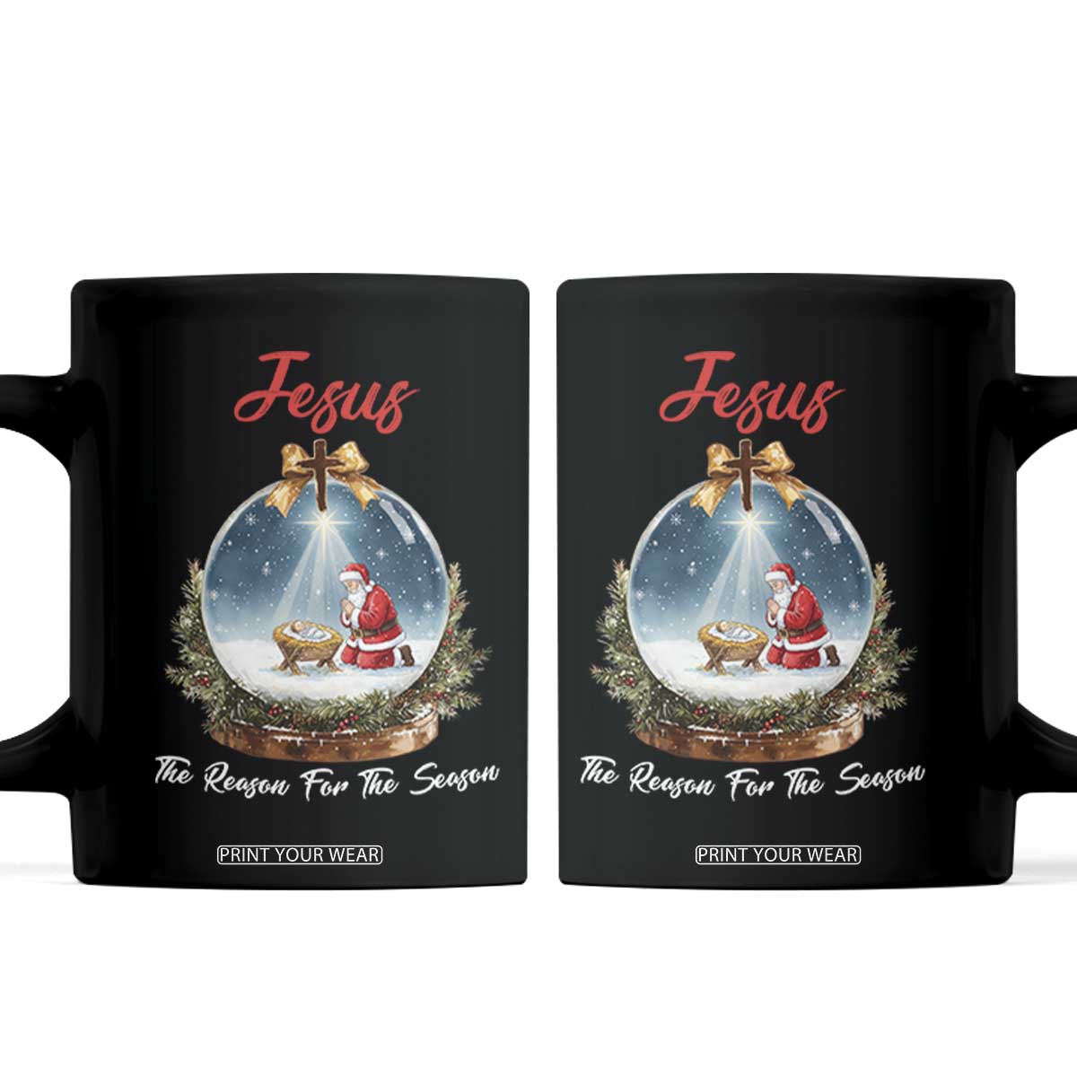 Jesus Santa Christmas Coffee Mug The Reason For The Season TS14 Black Print Your Wear