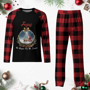 Jesus Santa Christmas Plaid Pajama Set The Reason For The Season TS14 Buffalo Plaid Print Your Wear