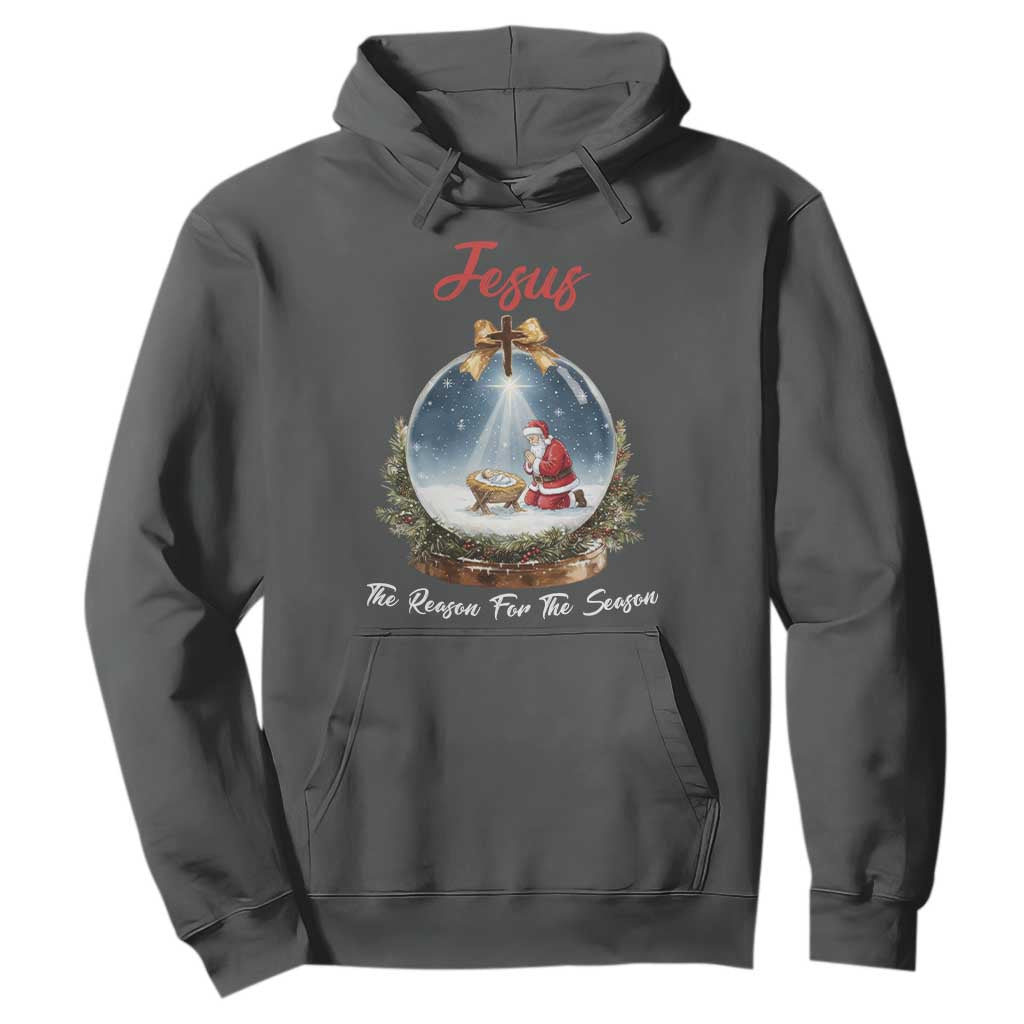 Jesus Santa Christmas Hoodie The Reason For The Season TS14 Dark Heather Print Your Wear