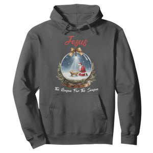 Jesus Santa Christmas Hoodie The Reason For The Season TS14 Dark Heather Print Your Wear