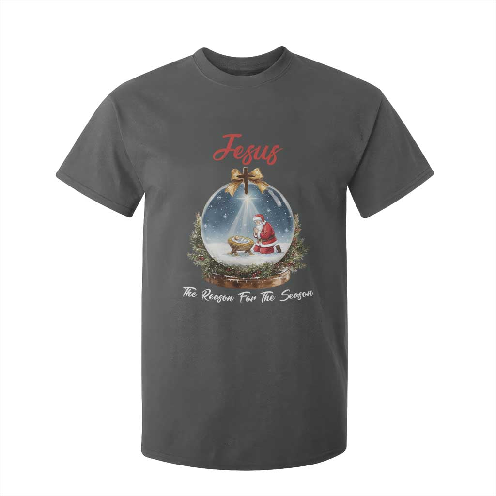 Jesus Santa Christmas T Shirt For Kid The Reason For The Season TS14 Dark Heather Print Your Wear