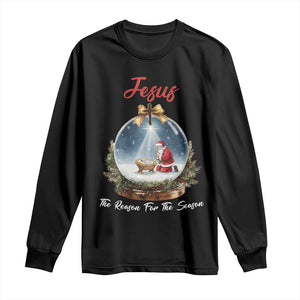 Jesus Santa Christmas Long Sleeve Shirt The Reason For The Season - Print Your Wear