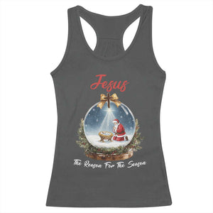 Jesus Santa Christmas Racerback Tank Top The Reason For The Season TS14 Dark Heather Print Your Wear