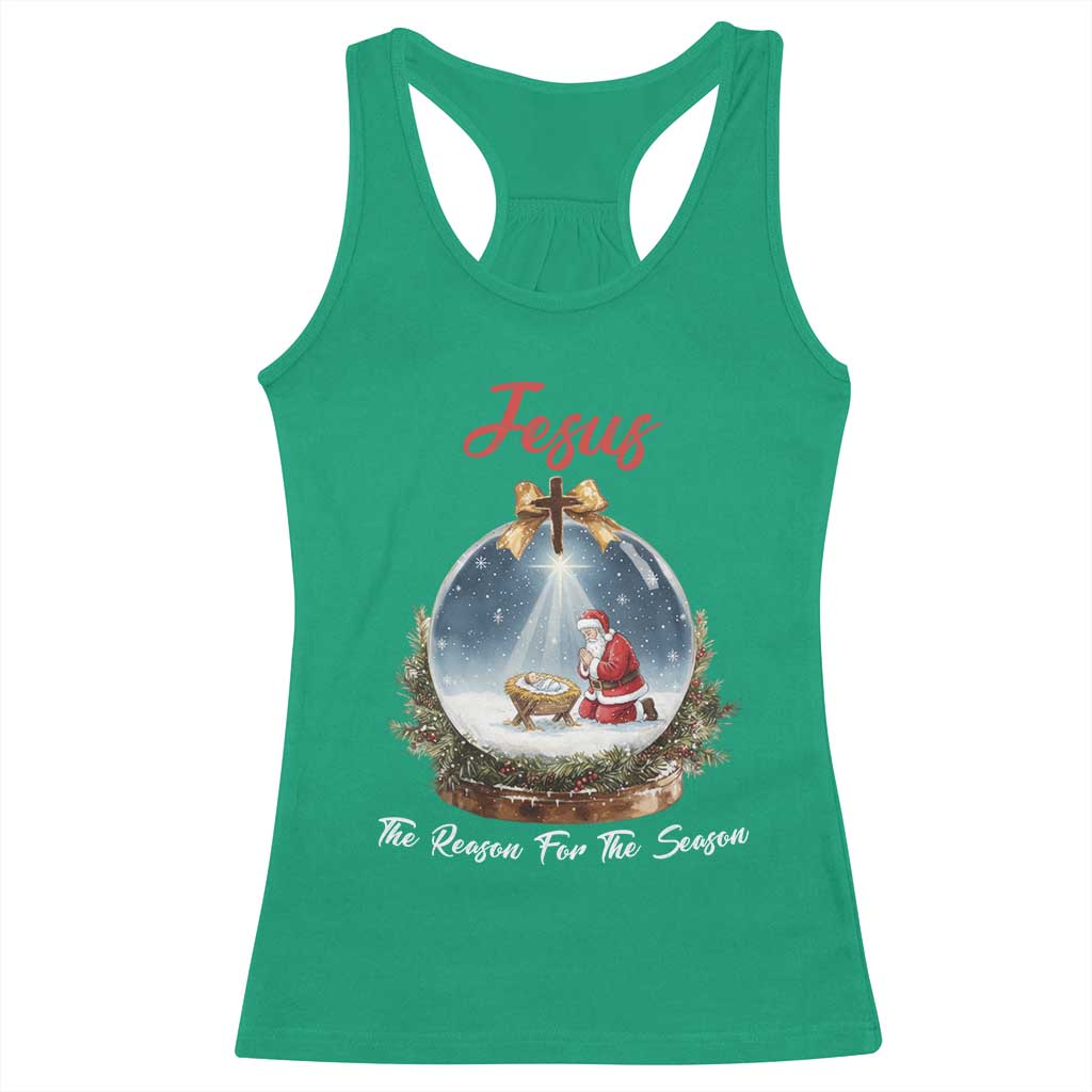 Jesus Santa Christmas Racerback Tank Top The Reason For The Season - Print Your Wear