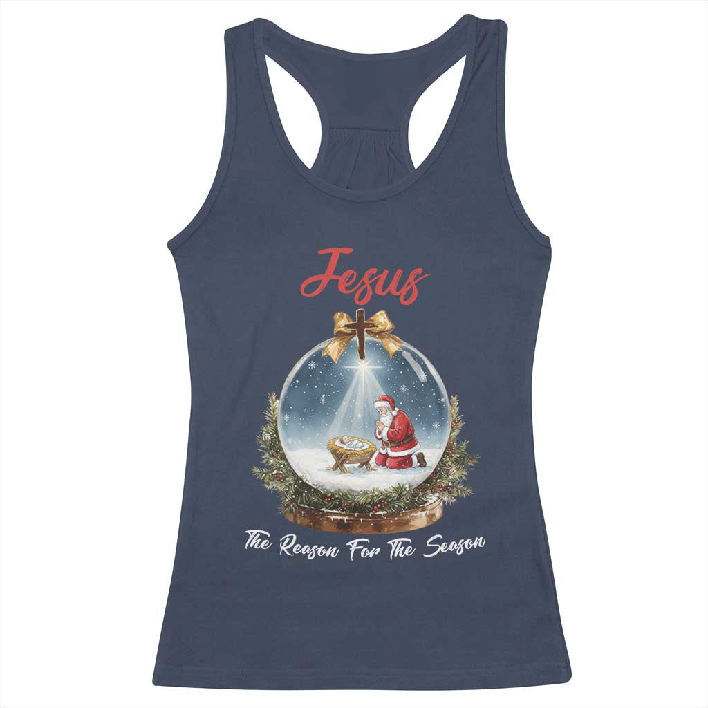 Jesus Santa Christmas Racerback Tank Top The Reason For The Season TS14 Navy Print Your Wear