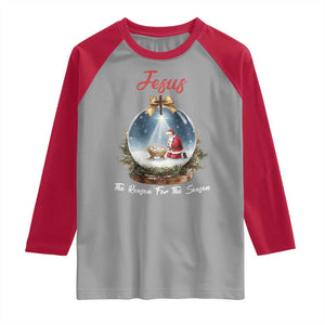 Jesus Santa Christmas Raglan Shirt The Reason For The Season TS14 Sport Gray Red Print Your Wear