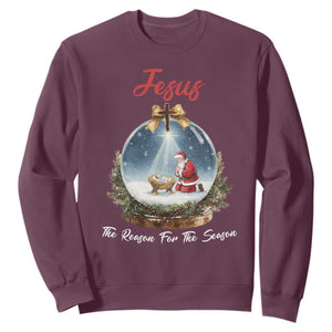 Jesus Santa Christmas Sweatshirt The Reason For The Season - Print Your Wear